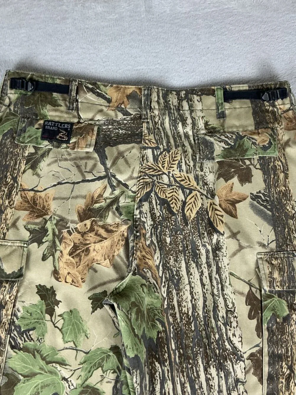 Vintage Rattlers Brand Men's Cargo Pants Camo Hunting XL Y2K Made in USA.